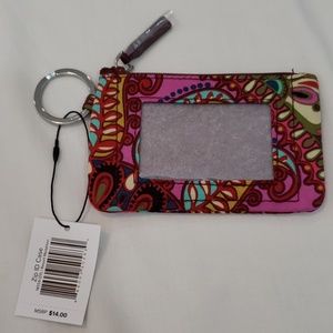 Vera Bradley zip ID case Resort medallion